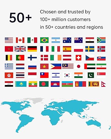 Chosen and trusted by 100M customers in 50+ countries and regions